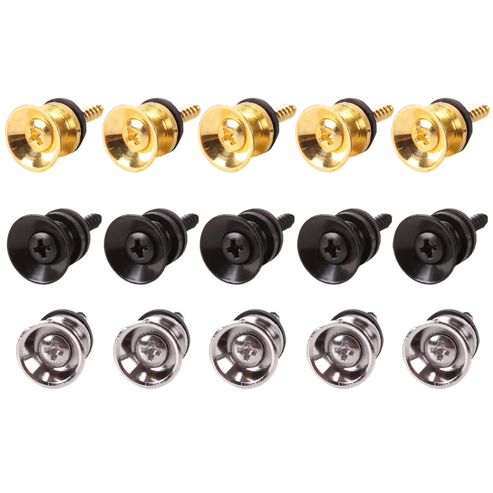 

15 Pcs Guitar Strap Buttons High Quality Iron Durable Electric Guitar Accessories Ukulele Pins Screws Endpins Belt Fixor Long
