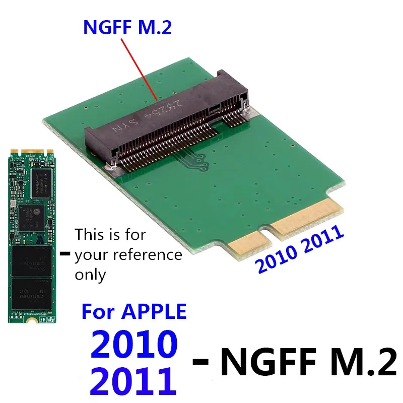 M.2 NGFF SSD إلى A1369 A1370 محول ل 2010 2011 ماك بوك اير محول بطاقة المورد 2230 2242 2260 2280 الحالة الصلبة محرك قصير