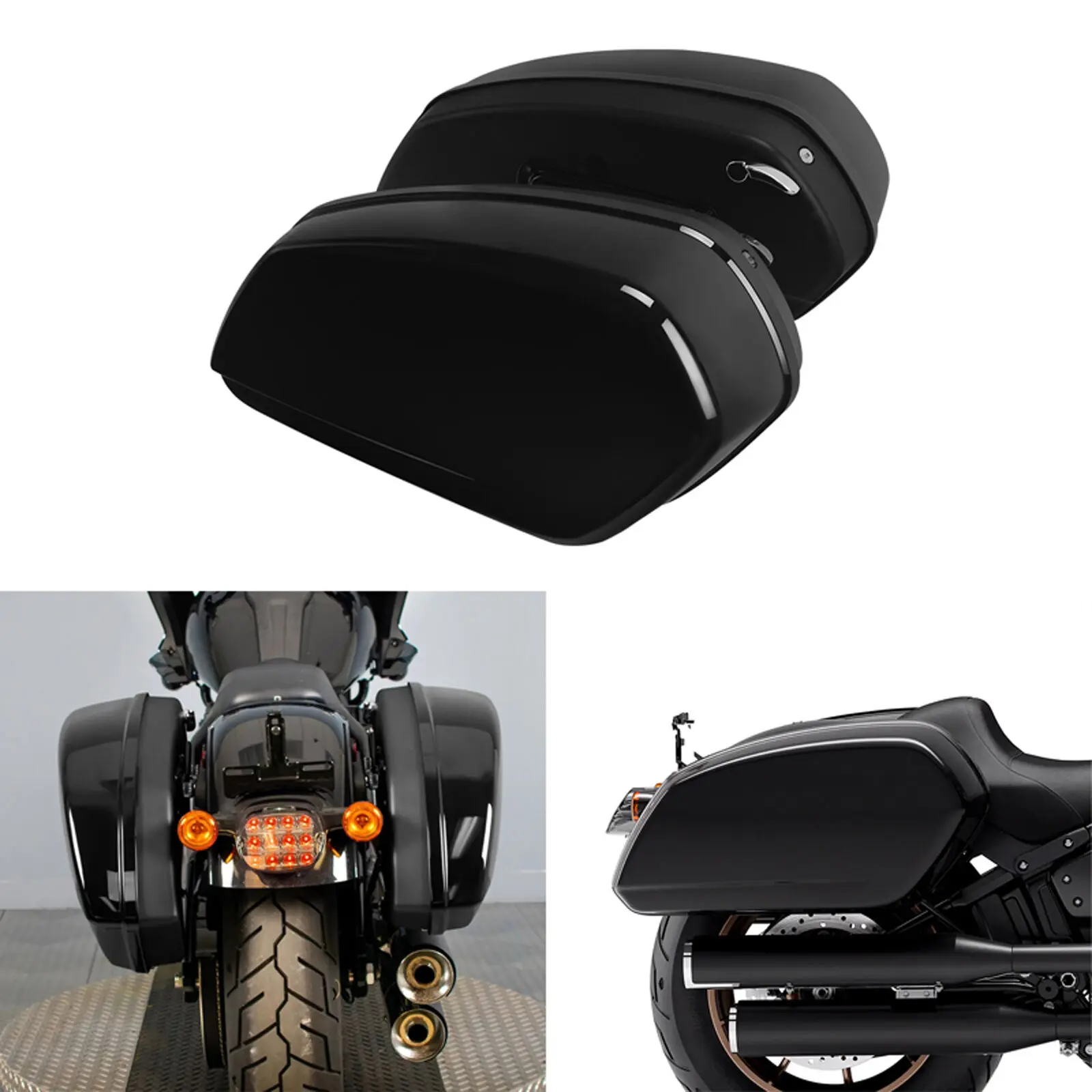 

Motorcycle Gloss Black Saddlebags For Harley Low Rider ST FXLRST 2023 2024 Low Rider El Diablo FXRST 2022 Low Rider S FXLRS 2020