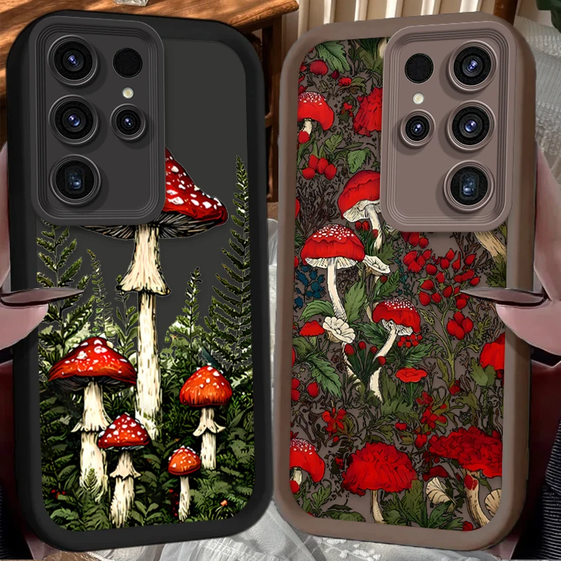 Custodia morbida estetica fungo per Samsung Galaxy S24 S25 S23 Ultra S22 S21 Plus FE A36 A56 A26 A16 A06 A15 A25 A35 A55 5G