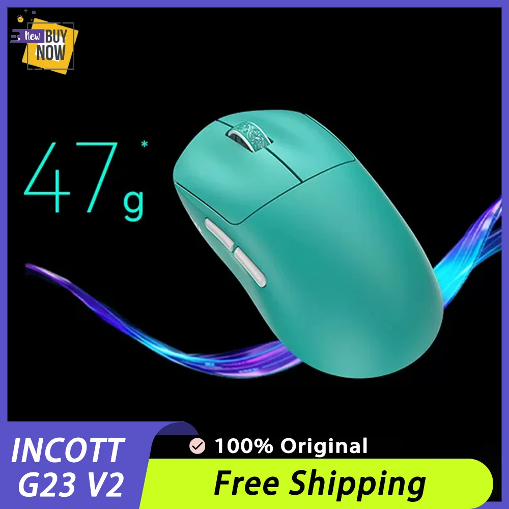 INCOTT G23 V2 PAW3395 게이밍 마우스 트라이 모드 무선 경량 E-스포츠 마우스 47g 블루투스 마우스 PC 게이머 선물