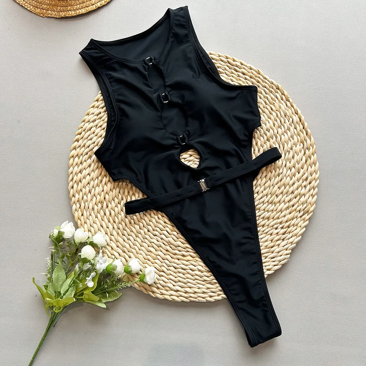 

One-Piece Swimsuit Monokini Sexy Black Swimwear 2025 New One Piece Trikini Bathing Suit Beachwear for Women