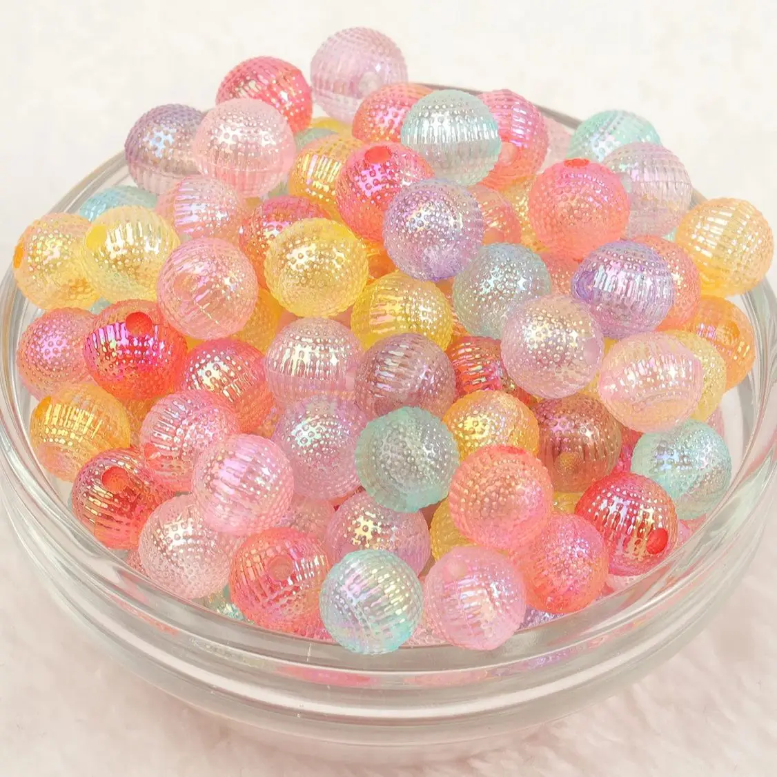 100pcs 8mm Multicolor Mixed Bayberry Ball Acrylic Bead Round Loose Spacer Bead For Jewelry Making Handmade Necklaces Accessories