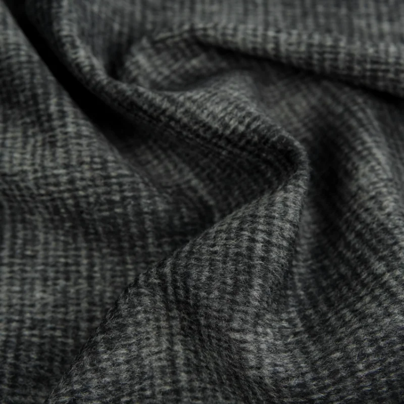 

Black-gray polyester wool fabric for suit jacket windbreaker diy fabric