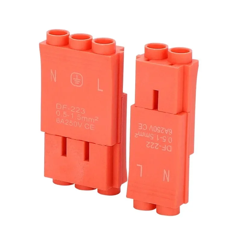 Lighting fixtures Quick Connect Terminals DF-222/223 Hard wire docking 2/3 Pin Plug Wire Electrical Connector Compact Push-in