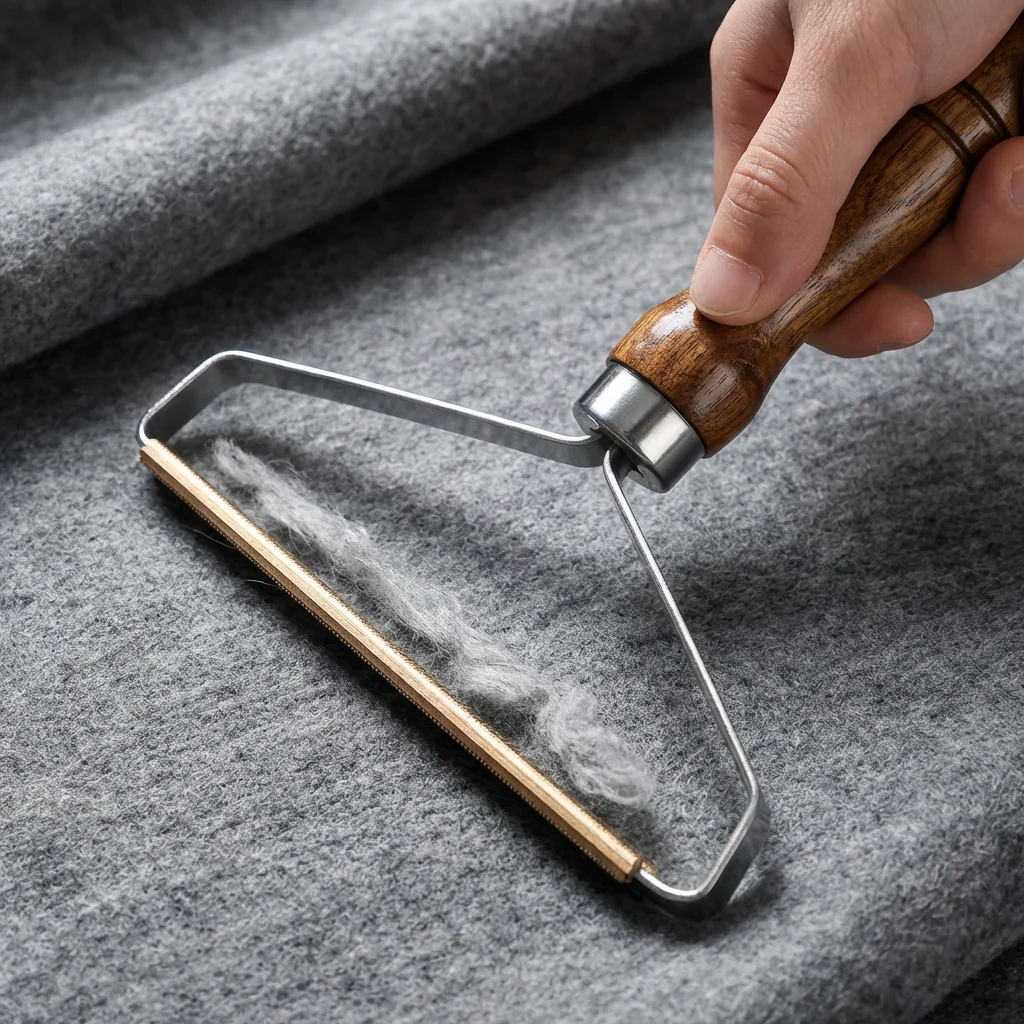 Copper Portable Lint Remover Reusable Pet Hair Fur Scraper Manual Lint Roller for Woolen Coat Carpet Sofa Clothes Fabric Shaver