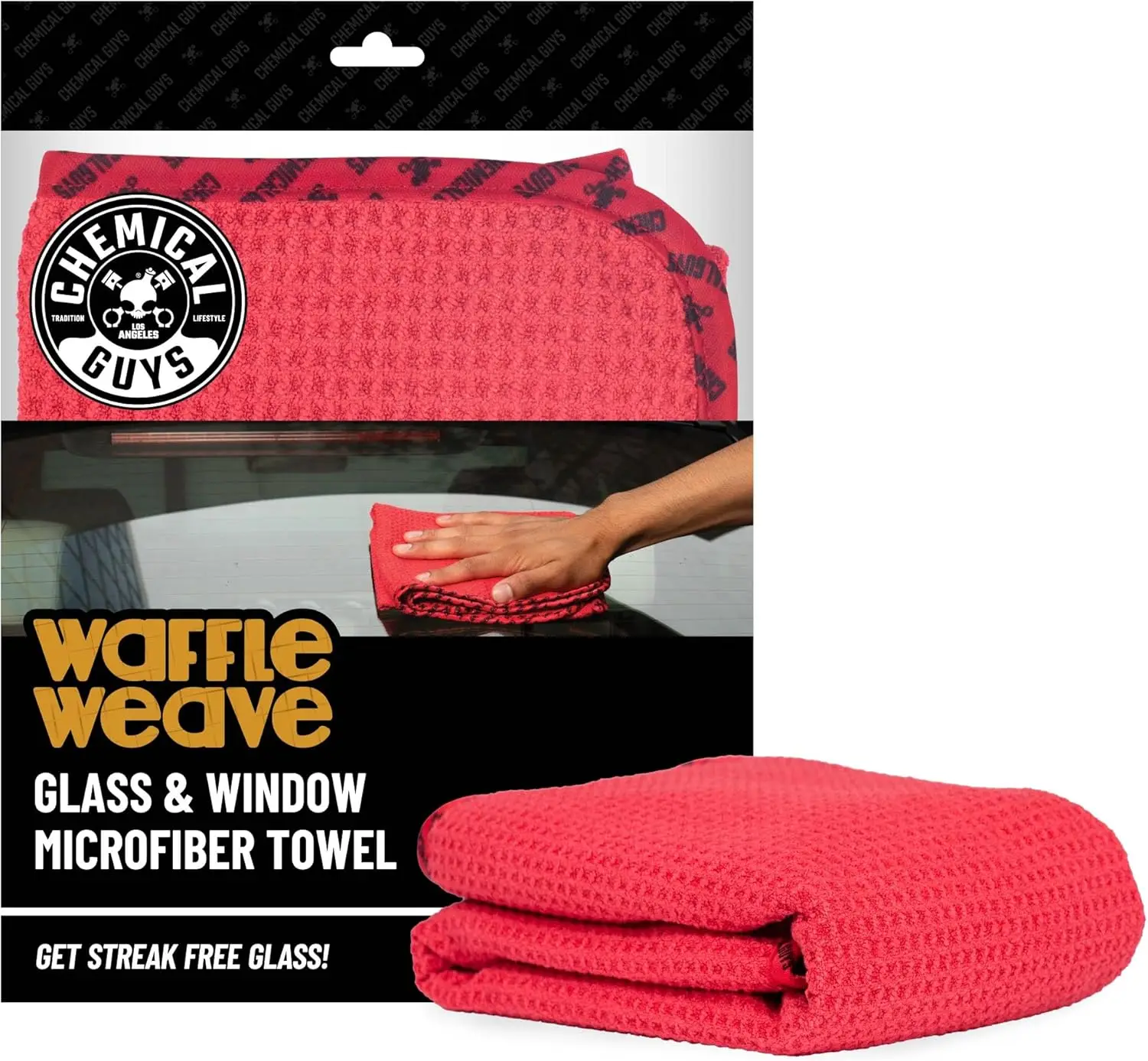 

Waffle Weave Microfiber Towel 24x16 inch Scratch-Free Glass & Window Drying Cloth