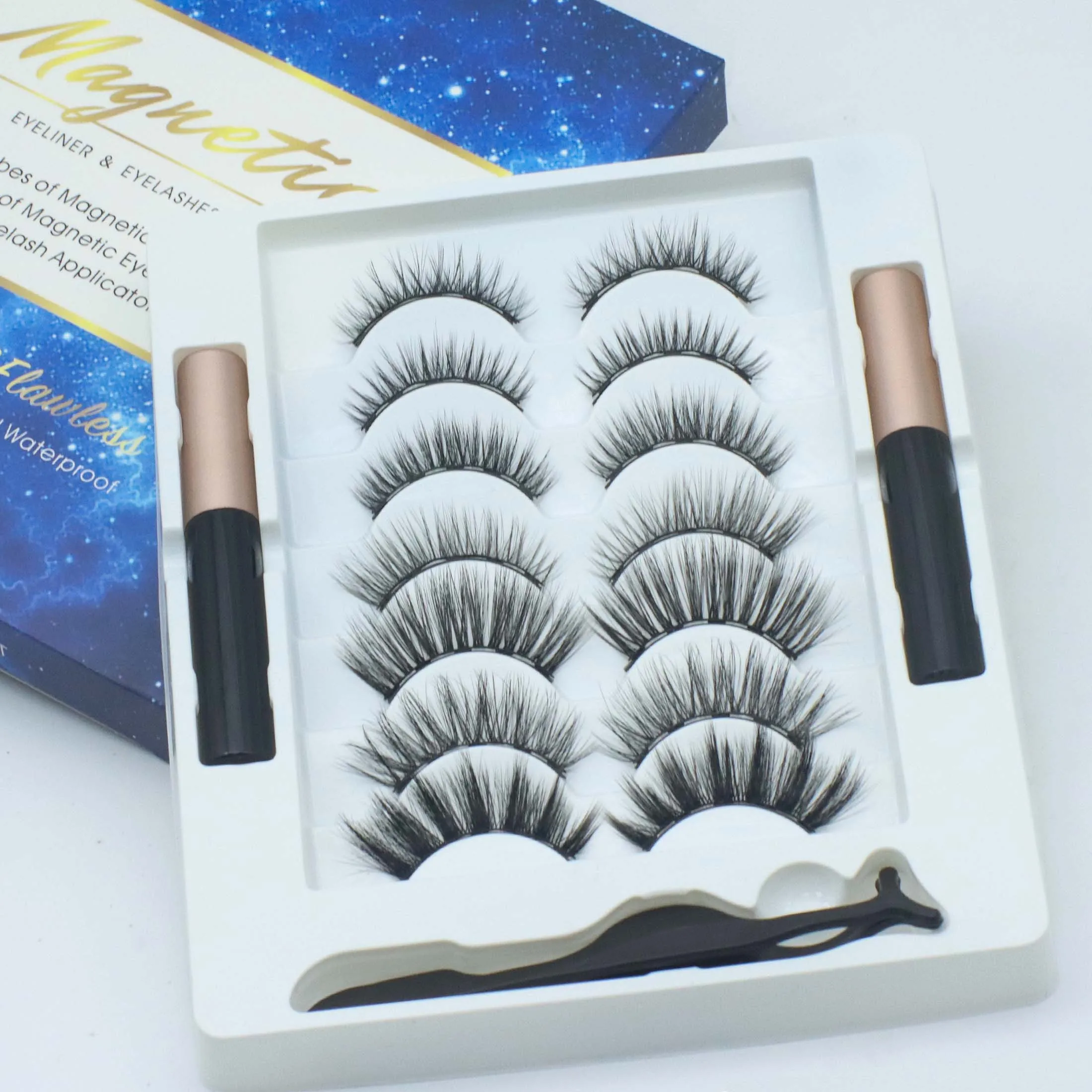 7 أزواج جلدة ثلاثية الأبعاد المنك جلدة رقيق قابلة لإعادة الاستخدام جلدة المنك الرموش الصناعية لينة Wispy الطبيعية عبر رمش تمديد ماكياج #6