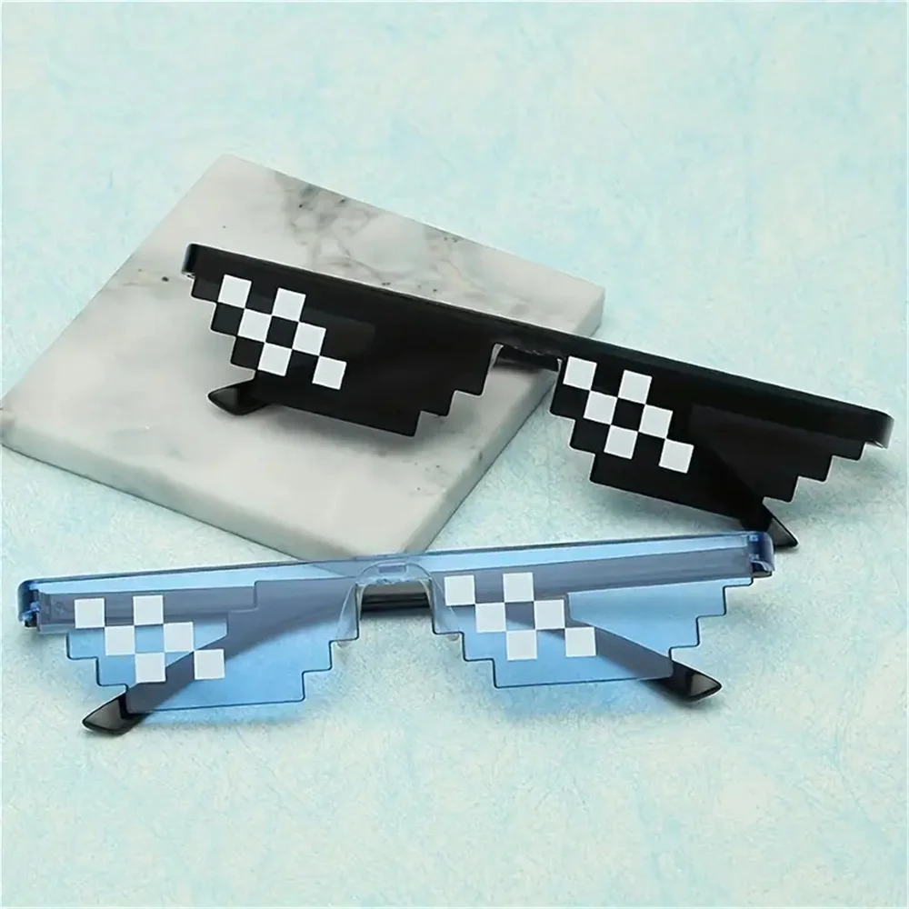 Mosaik Lustige Party Brille Festival Party Foto Requisiten Anime Pixel Brille Pixelated-Meme Gamer Dekor Bevorzugung Lustige Kreative Geschenke – Detail 14