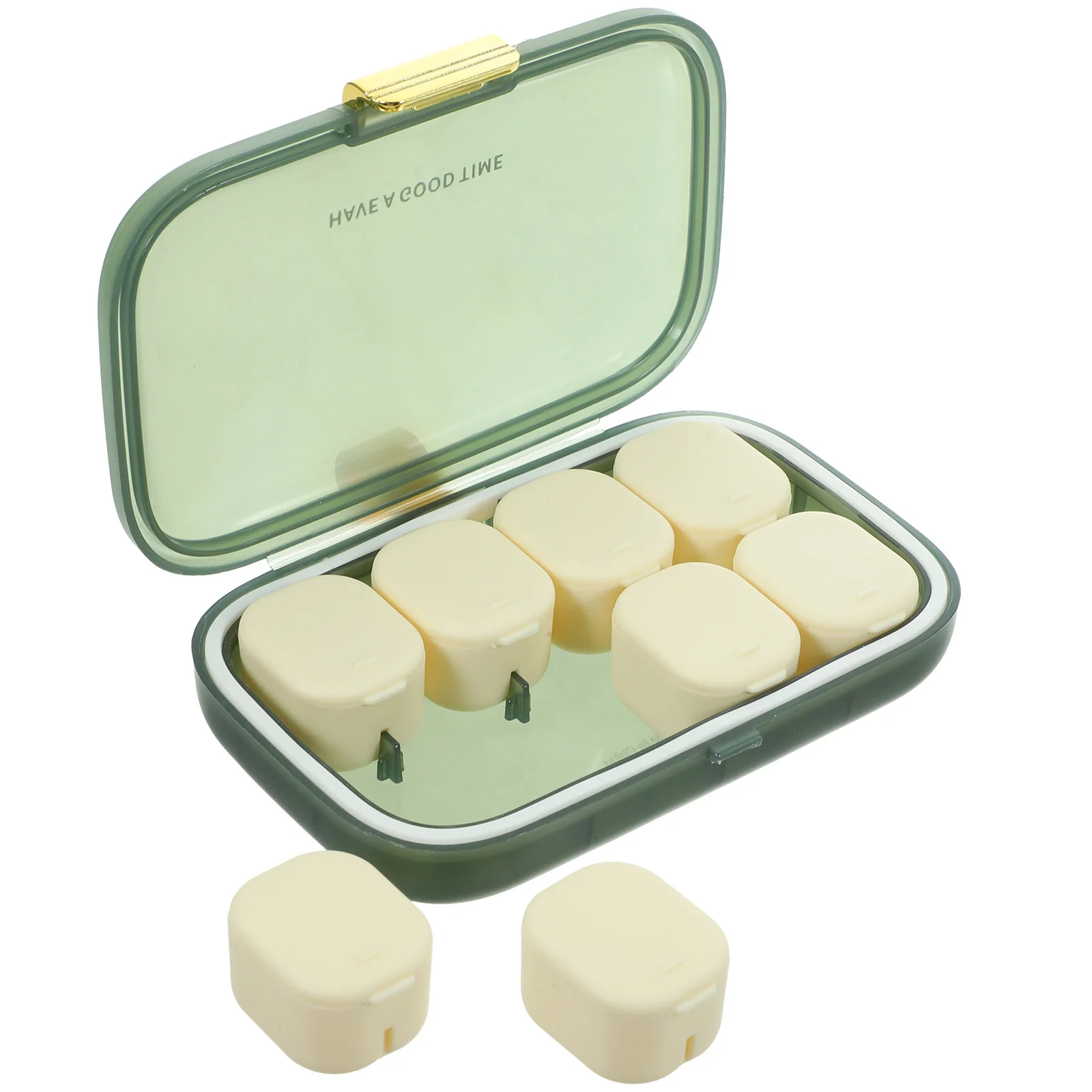 

Портативный органайзер для лекарств, небольшой еженедельный футляр для ежедневного использования, коробка для таблеток, дорожный контейнер для хранения, безопасная крышка, дизайнерский органайзер