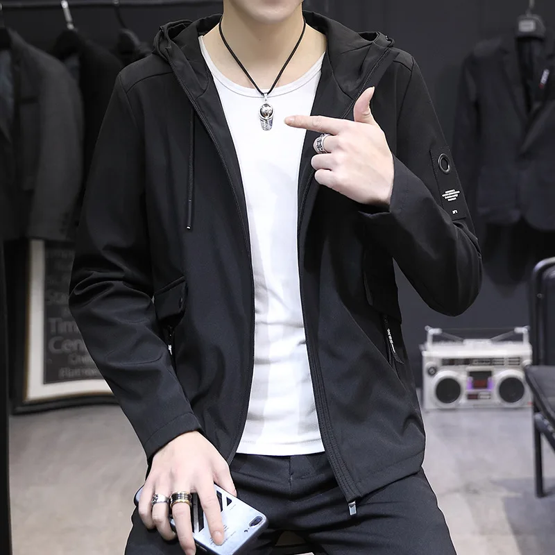 

New Men's Spring Hooded Slim-Fit Fashion Plus Versatile Casual Jacket