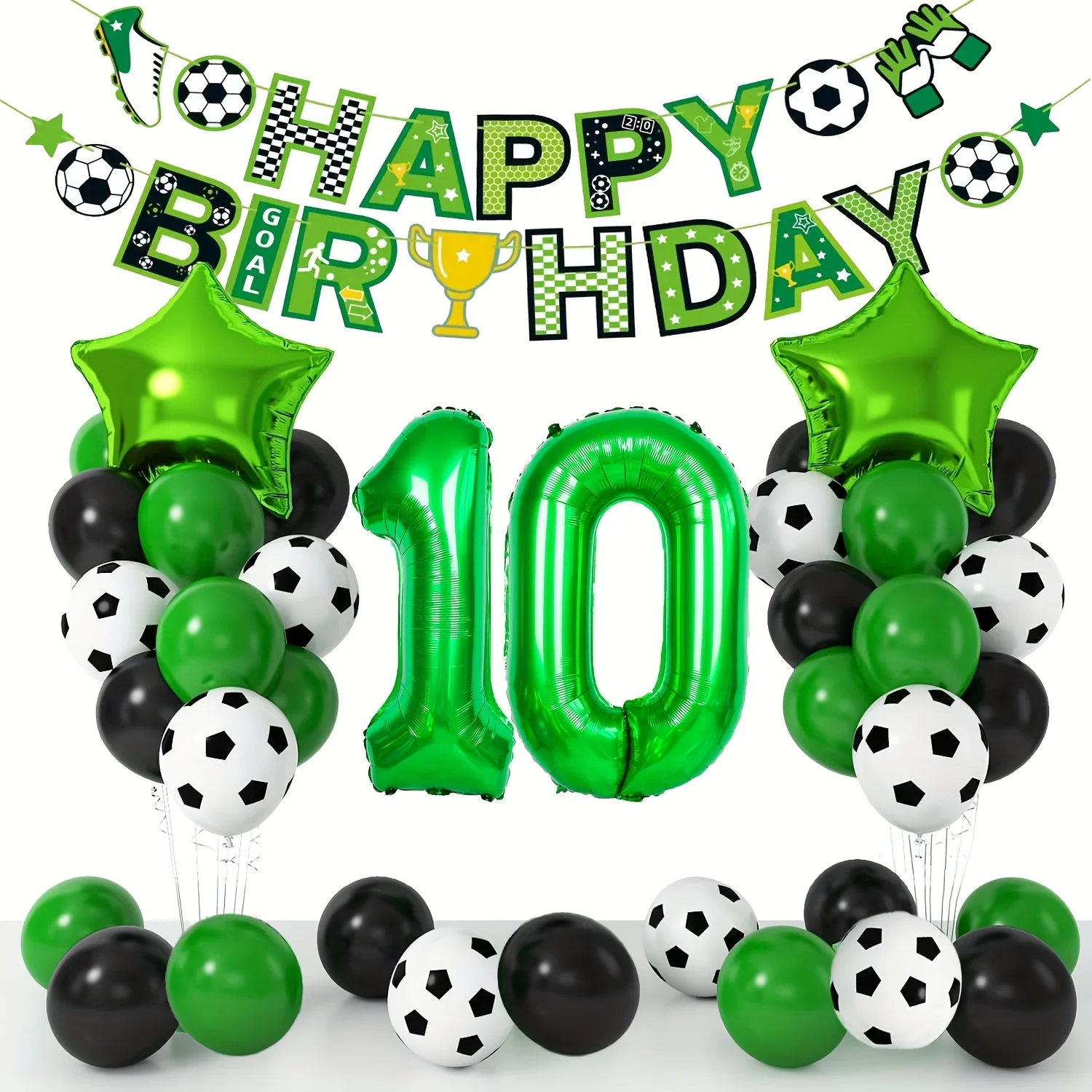 مجموعة واحدة من قوس البالونات تحت عنوان كرة القدم للأولاد وحفلات أعياد الميلاد من الألومنيوم وبالونات كرة القدم للديكور الداخلي والخارجي