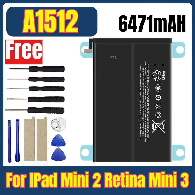 

A1512 6471mAH Tablet Batteries for IPad Mini 2 Retina Mini 3 A1489 A1490 A1491 A1512 A1599 A1600 A1601 + Tools