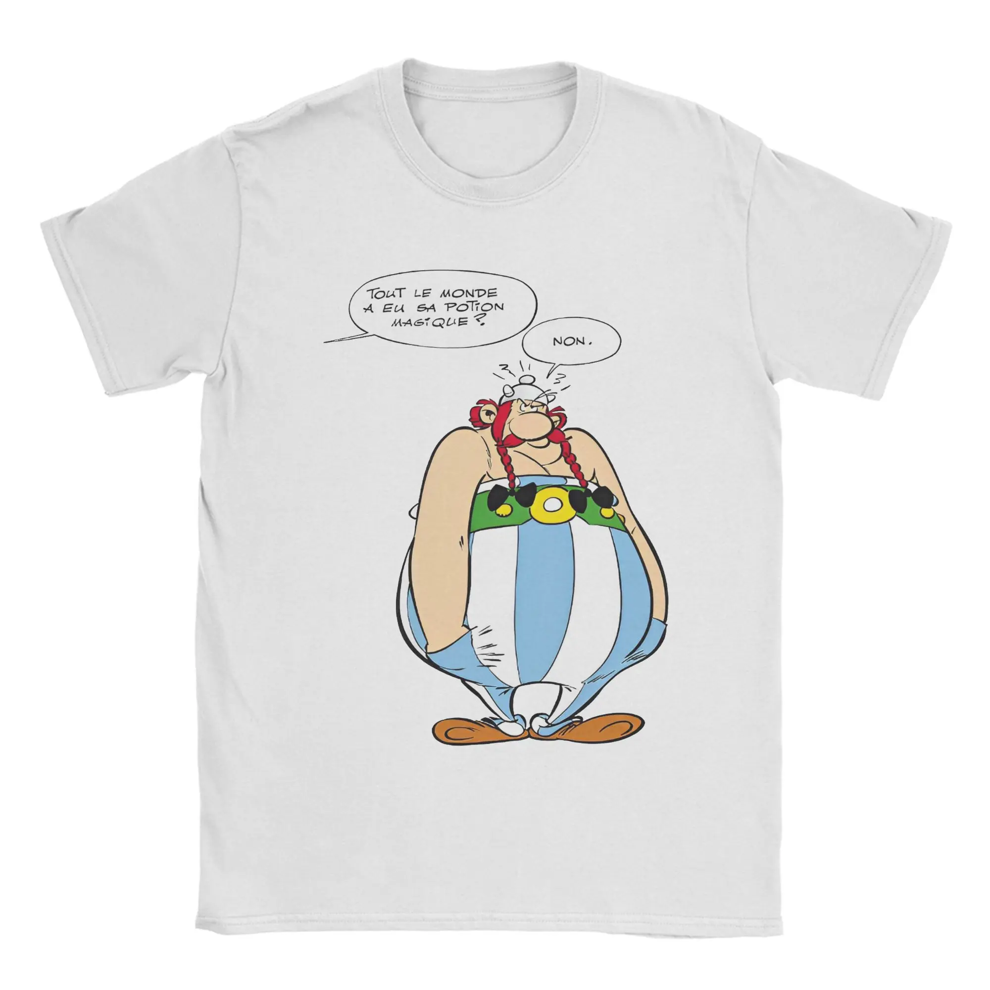 الرجال أستريكس سبيتش فقاعات تي شيرت الكرتون Obelixes 100% ملابس علوية من القطن فريد قصيرة الأكمام Crewneck تي شيرت تيشيرت صيفي #1