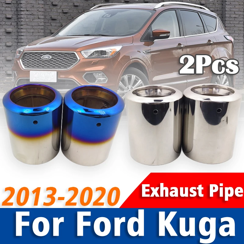 

2 Pieces Stainless Steel Exhaust Pipe Muffler For Ford Kuga 2013-2020 Tailpipe Muffler Tip Car Accessories Auto Styling 2019 18