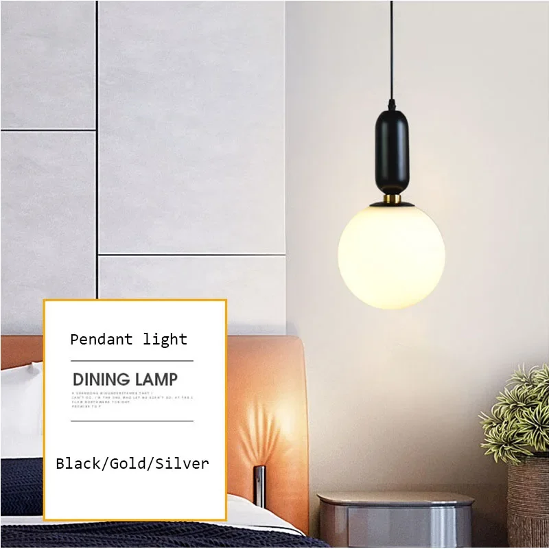 Imagem -06 - Nordic Estilo Glass Pendant Light Minimalista Dining Led Chandelier Bedroom Hall Light Decoração para Casa de Luxo Luminárias