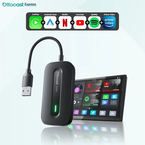 OTTOCAST Express Play2Video Ultra inalámbrico CarPlay Android Auto adaptador integrado en Youtube Netflix IPTV accesorios de coche para Toyota