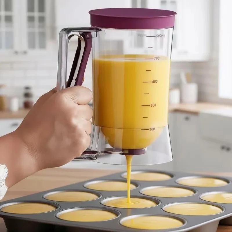 Batter Dispenser Hand-held Graduated Funnel Pastry Dough Dispensador Tools For Pancake Cupcakes Waffles Batter Kitchen Supplies