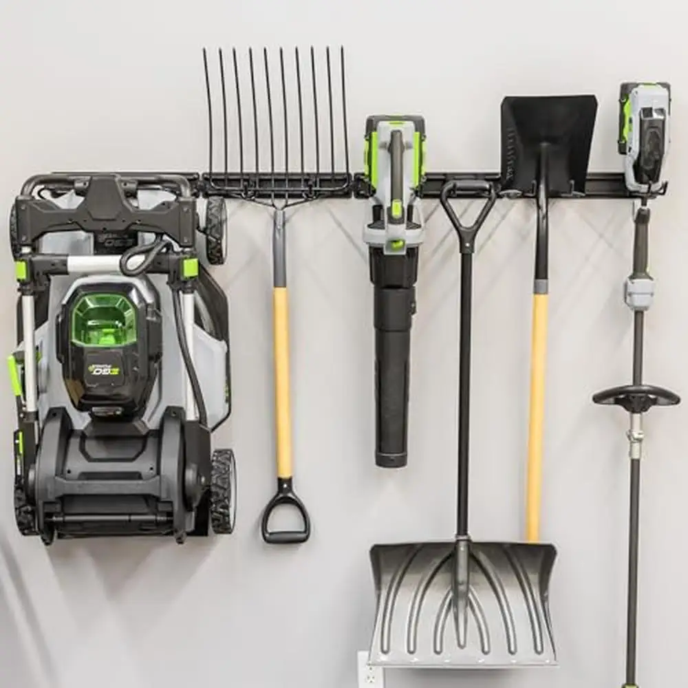 Adjustable Heavy Duty Steel Garage Tool Storage Rack Wall Mount Organizer System Yard Tools Shovels Rakes Brooms Mops Chairs