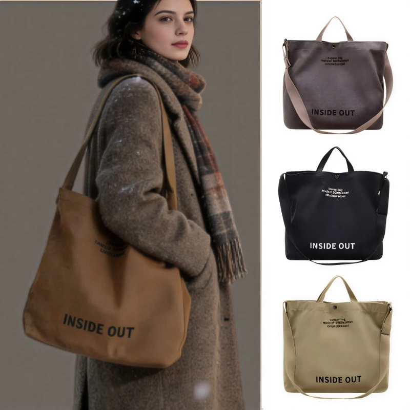 

Women's Canvas Crossbody Bag Winter Essential Oversized Tote Shoulder Bag for Commuting Work Travel and Casual Daily Wear