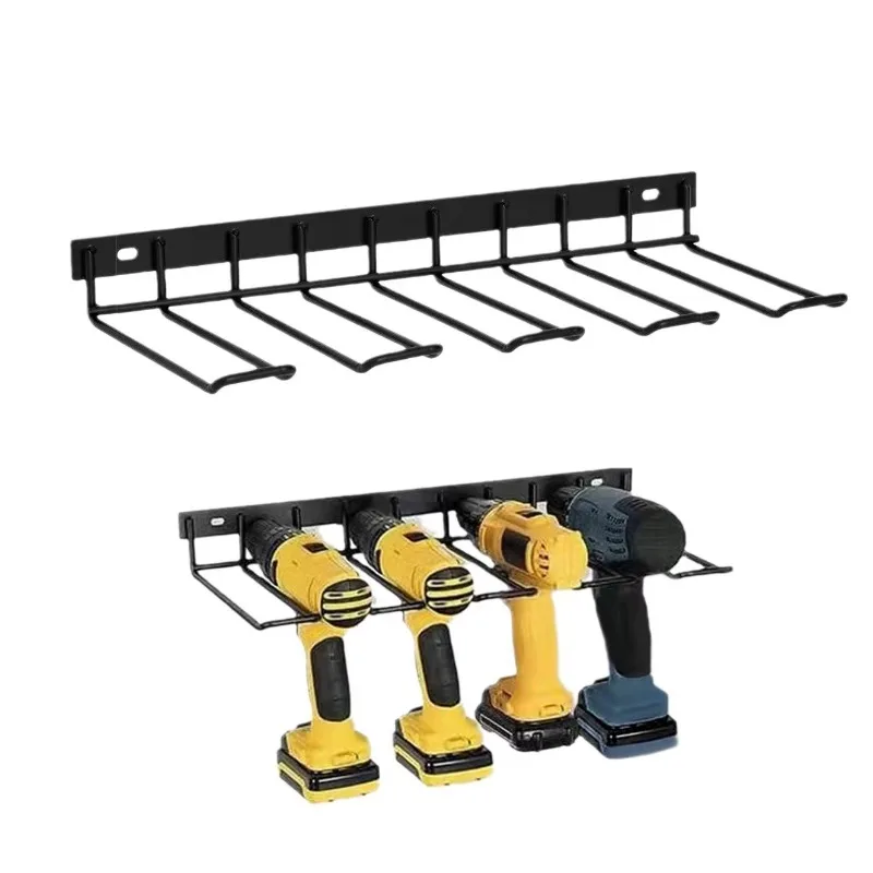 

Wholesale Customization Wall-Mounted Electric Drill Holder Flexible Removable Metal Tool Storage Rack Garage Toys Organizer