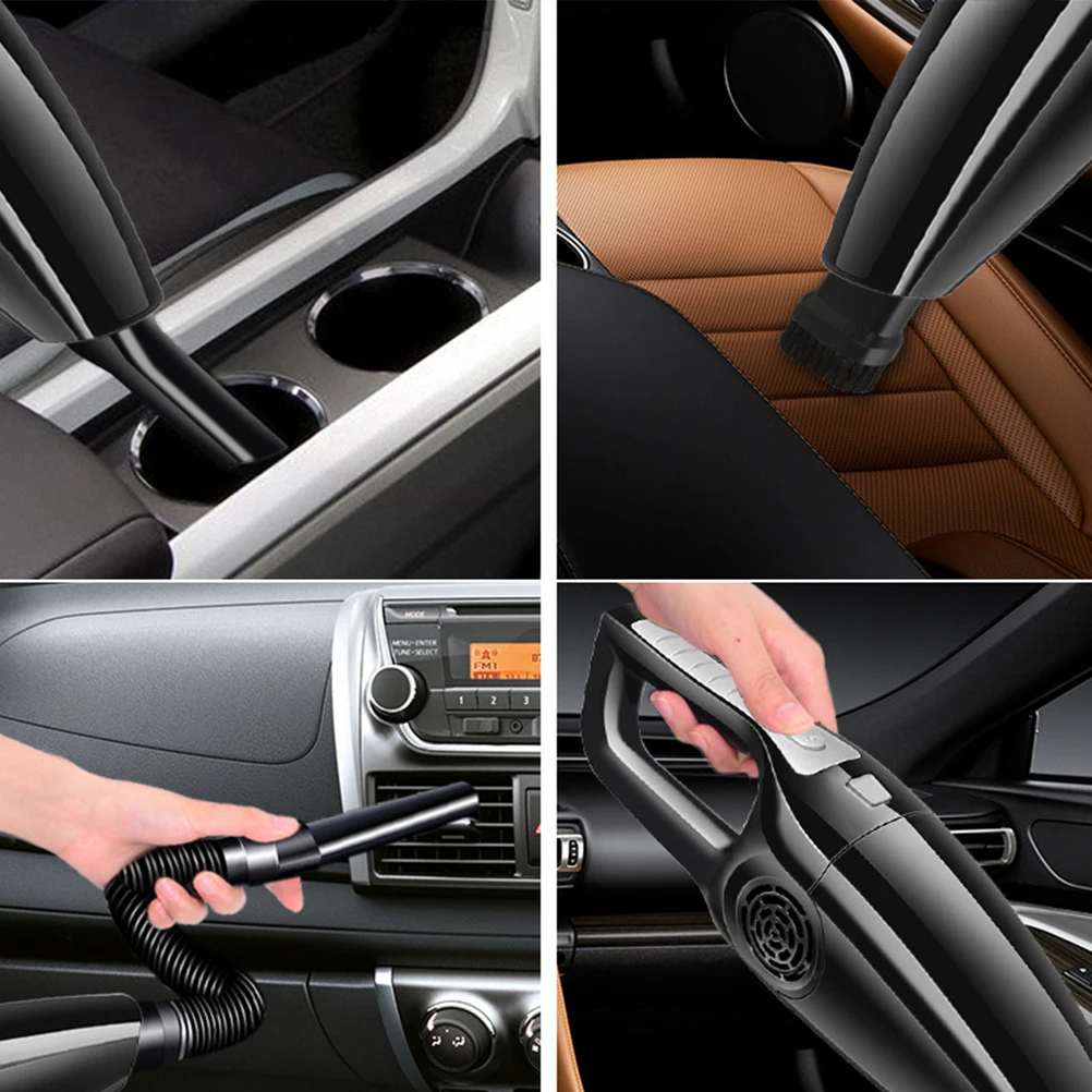 

1pc 120W Wired Handheld Car Vacuum Cleaner High Power Portable Wet Dry Dual Use For Ash Crumbs Cleaning Black