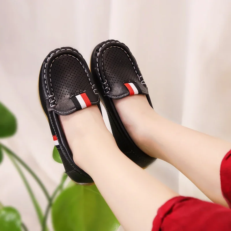 JGSHOWKITO-mocasines planos suaves para niños pequeños, zapatillas de deporte para niños grandes, zapatos planos transpirables, recortes