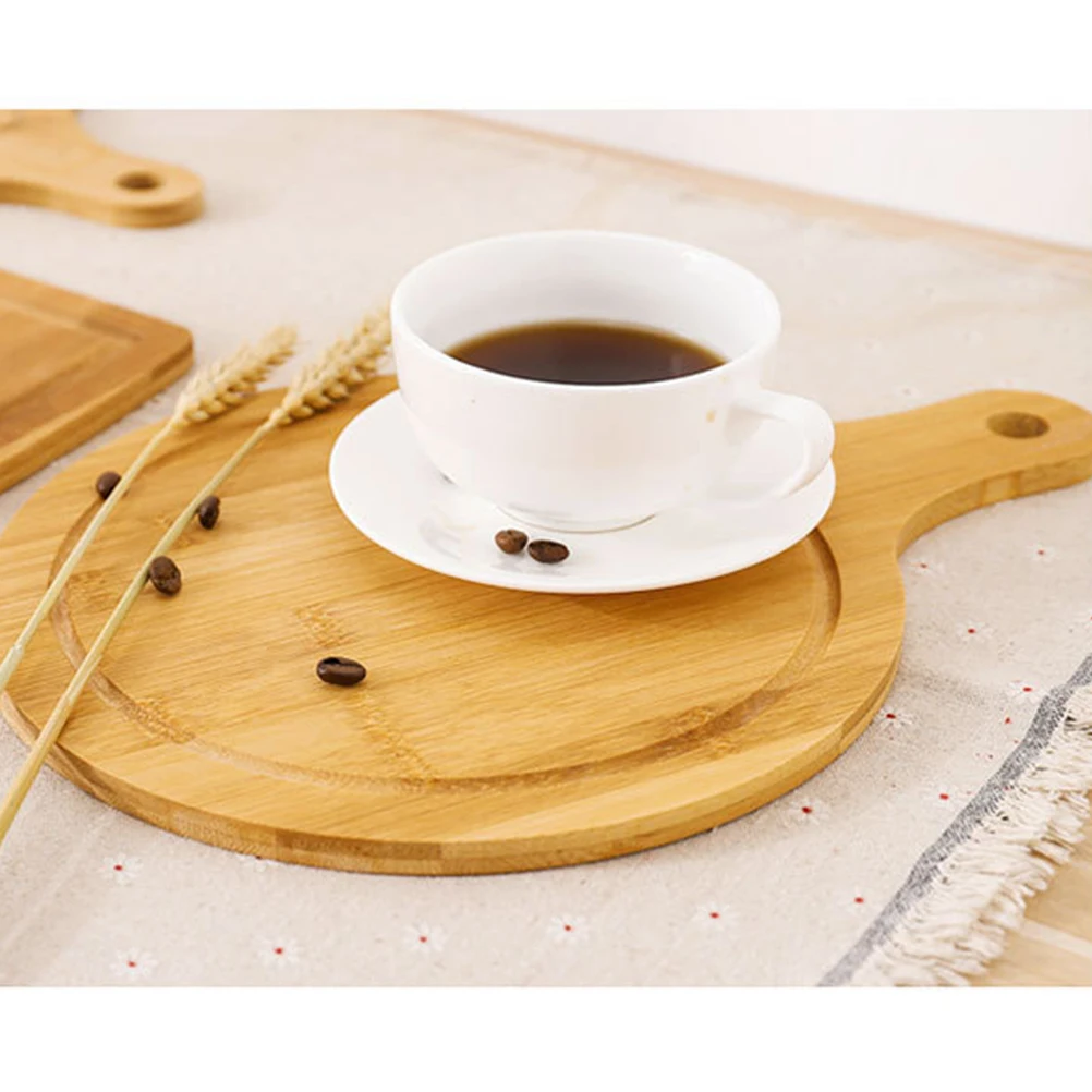 

Bamboo Round Cheese Board Double Sides Miniature Cutting Board Smooth Tray Vegetable Fruit Hanging Hole 33x25cm