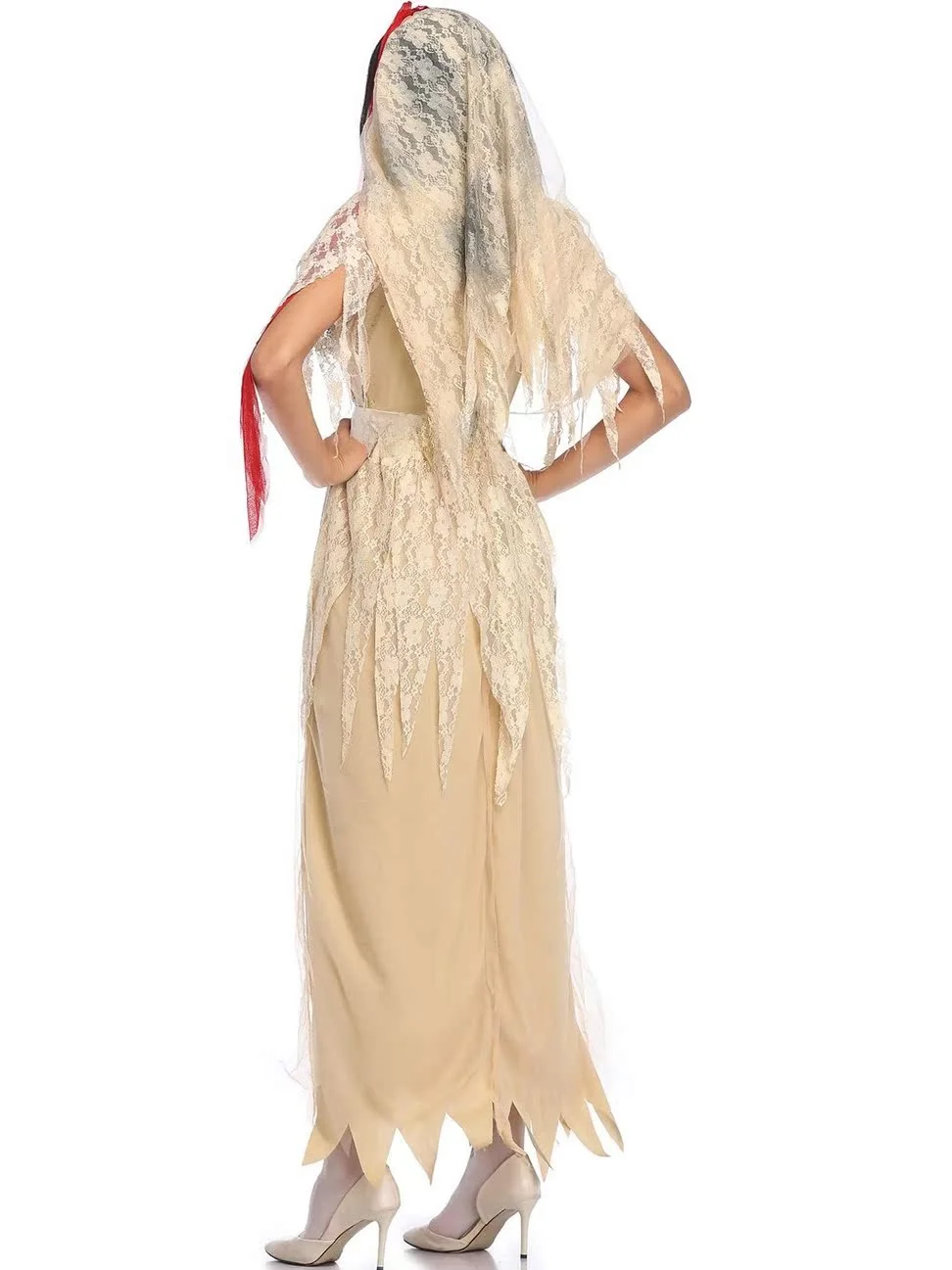 Costume da sposa lungo loween Performance sul palco Dio morto Abito da sposa Abbigliamento tradizionale cinese da donna