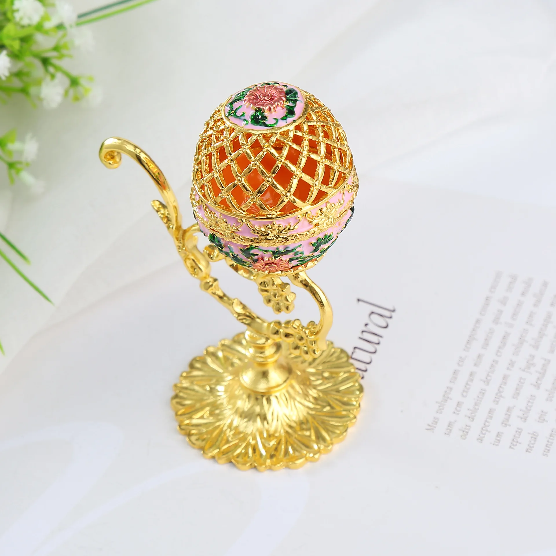 European style Easter egg gold-plated enamel painted metal handicrafts and decorative items