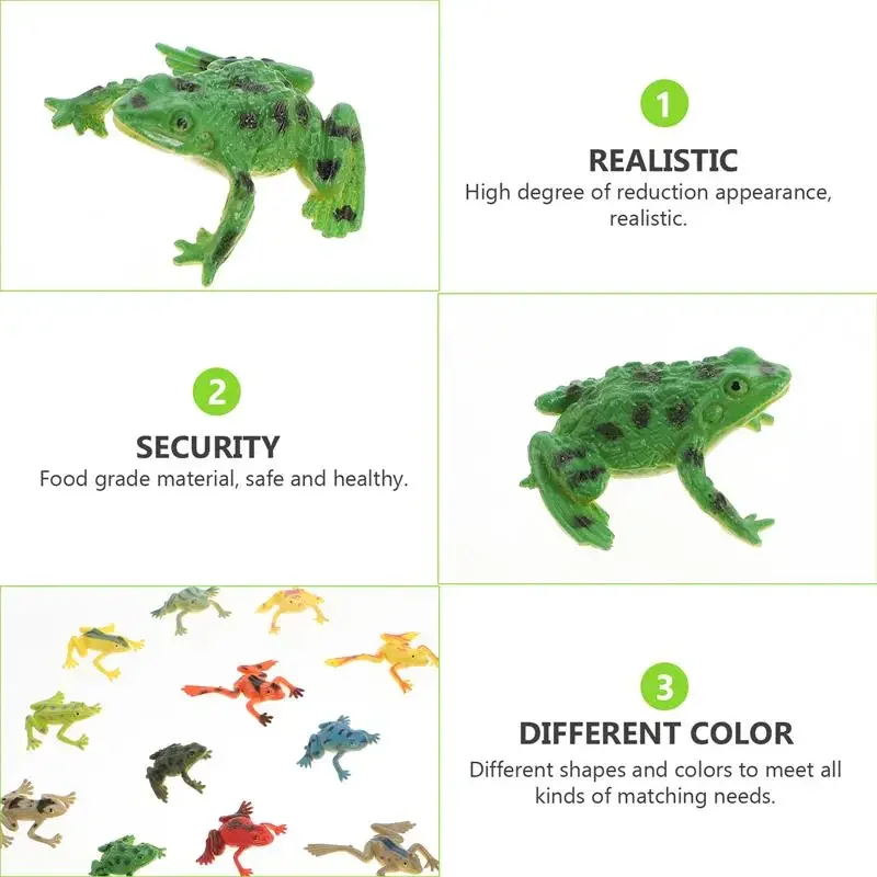 مجموعة تمثال الضفدع الصغيرة نماذج لعبة برمائية بلاستيكية للأطفال تعلم مقتنيات ضفدع الأشجار الاستوائية وديكور المنزل #4