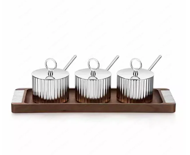 

Luxury Stainless Steel Kitchen Canister Set, 4-Piece Sugar Spice Storage with Airtight Lids, Modern Home Decor