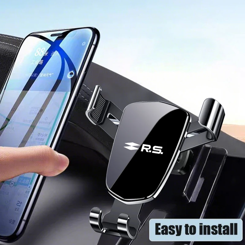 Car Gravity Phone Holder Metal GPS Mount Mobile Support Accessories For Renault RS Performance Clio Scenic Logan Megane Koleos S 3