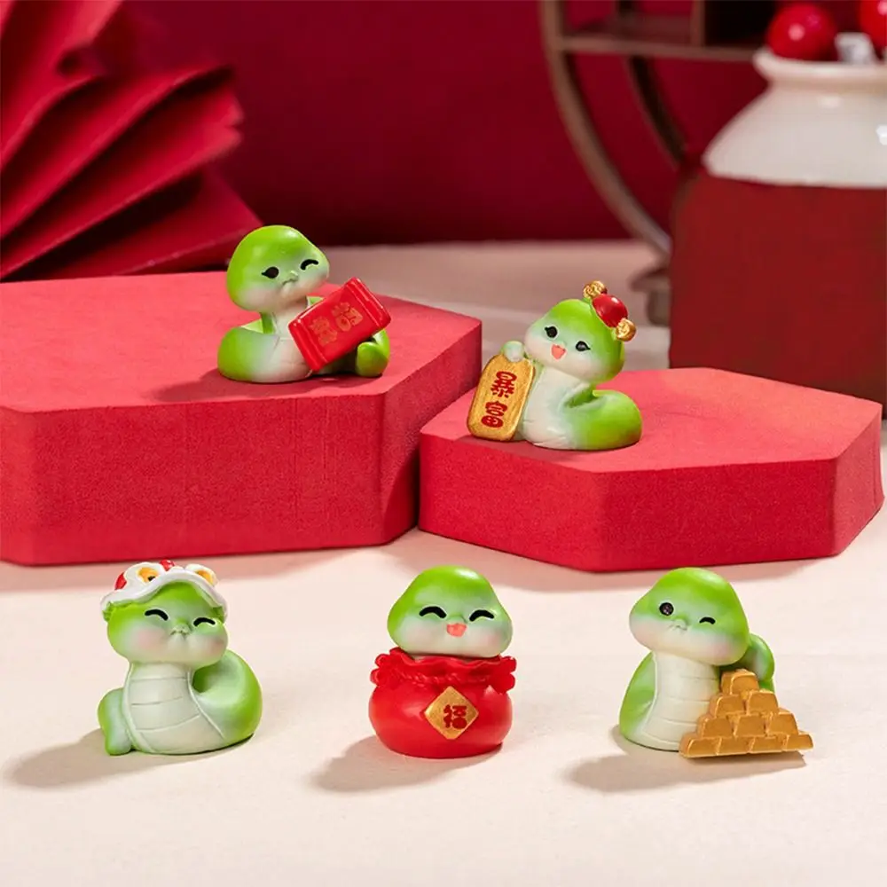 

Cute Mini Lucky Snake Figurine Traditional Resin Crafts New Year Snake Figurine Zodiac Snake Blessing 2025 Snake Year Mascot
