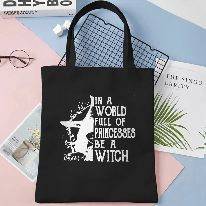 Witch Face Style Bags Women Halloween Party Collapsible Tote Bags Y2K Fashion Shopping Bags Casual Women\'s Handbags
