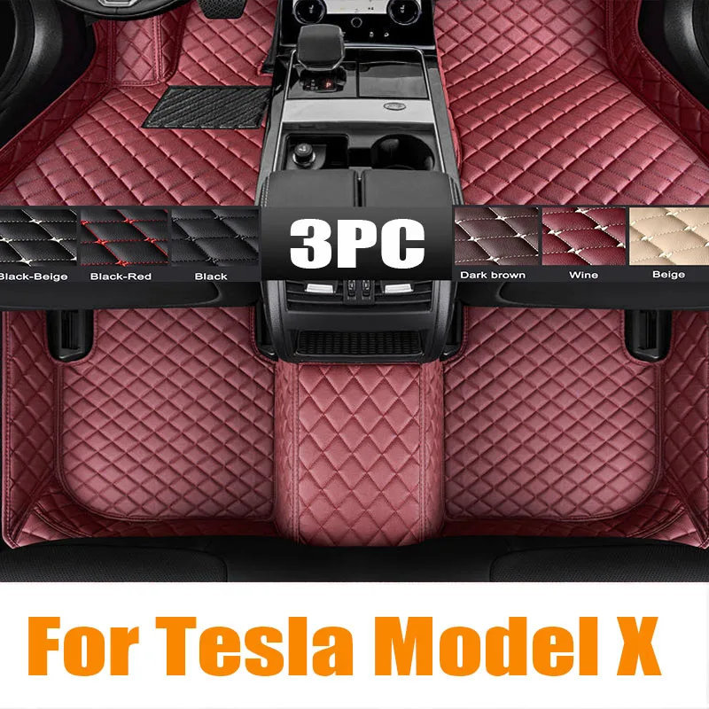 Car Mats Floor For Tesla Model X 2016~2022 6 Seater Anti-dirty Floor Mat Set For Tesla Model X Accessoires 2022 Car automotive t