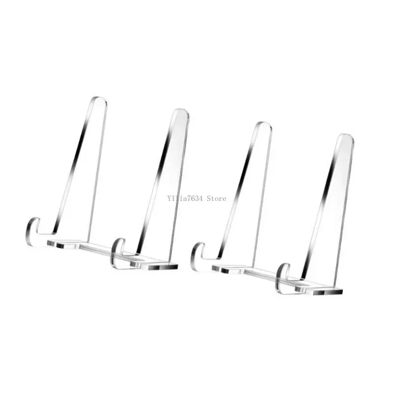 

Acrylics Easel Display Stand 5.9Inch Clear Photo Display Stand Plate Stand for Plates Frame Book Photos Artwork Poster