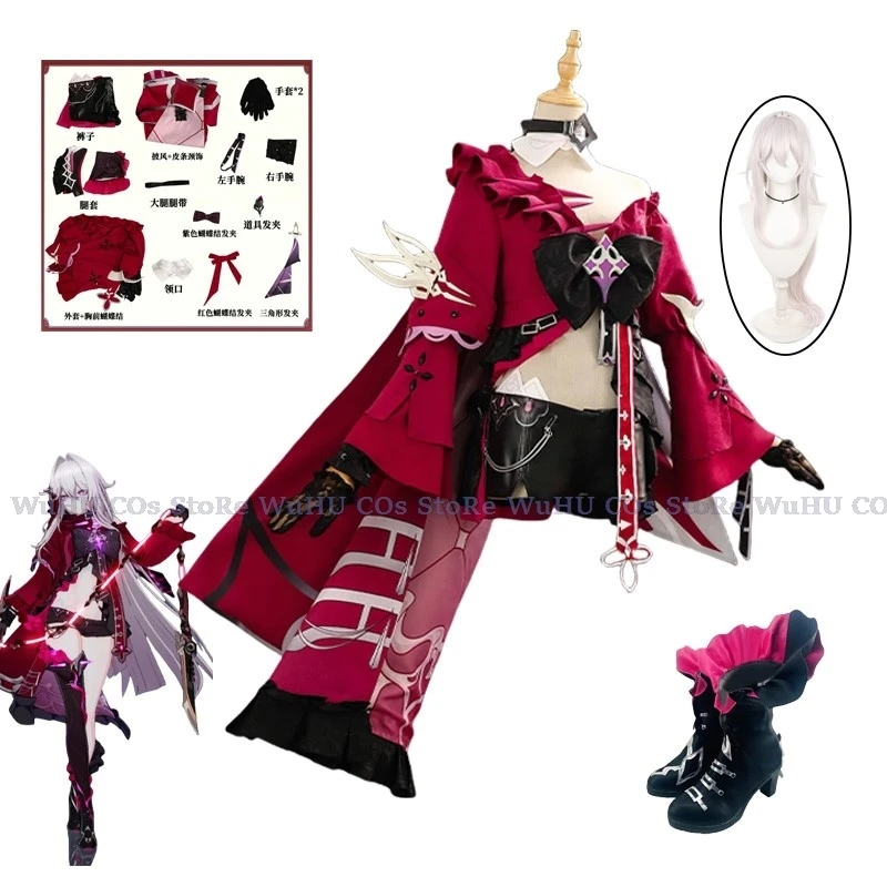 Jeu Honkai Impact 3rd Thelema Cosplay Costume pour femme, robe uniforme, perruque, chaussures, fête d'Halloween, jeu de rôle trempé, mode, doux, charmant