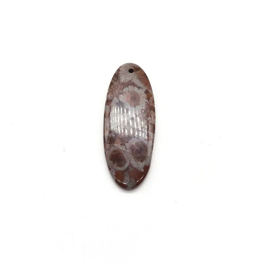 

Multi-Style Oval Natural Stone Pendants Polished Single-Hole Semi-Precious Loose Beads For DIY Creative Necklace Earring Gift