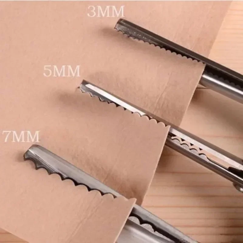 3/5/7mm Dressmaking Scalloped Edge Pinking Shears Scissors Clipper Cutter Sewing Professional Tailor Scissors Cloth Tailoring