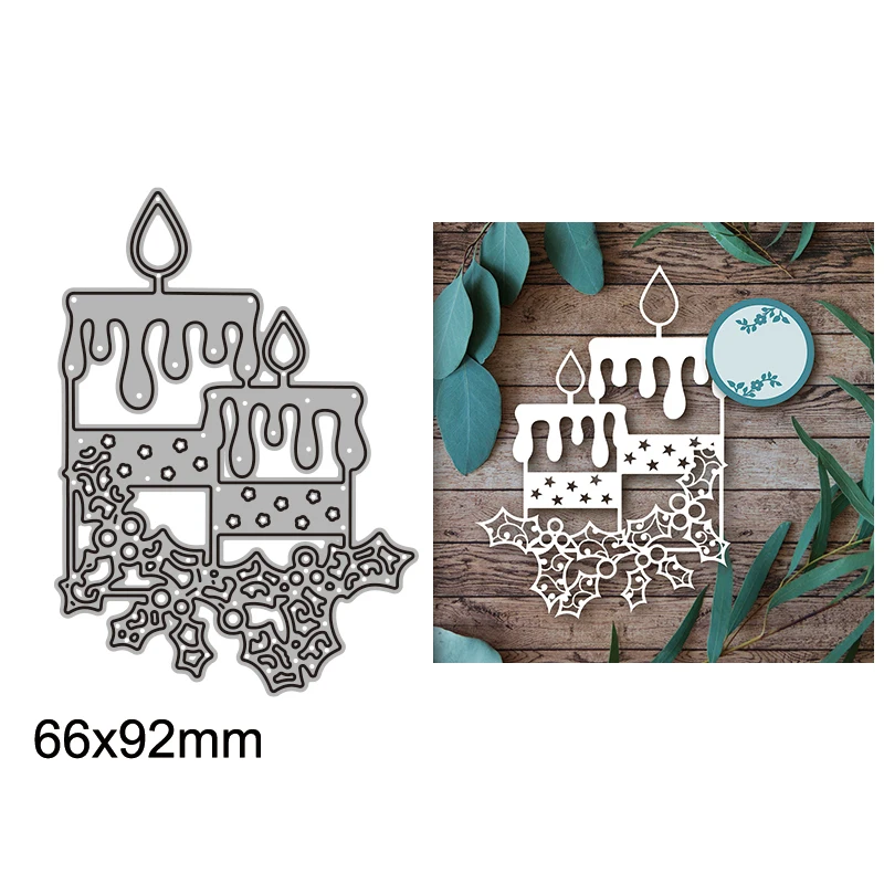 

Christmas Candle Cake Frame Metal Cutting Dies Stencils Die Cut for Diy Scrapbooking Handmade Album Paper Card Embossing