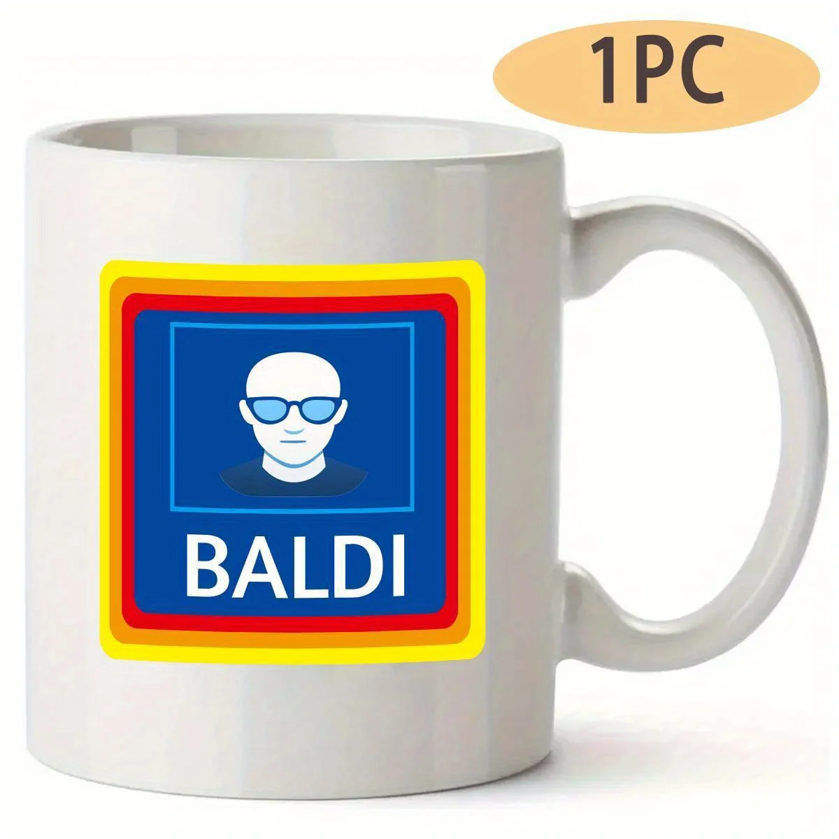 1pc Bald Man Ceramic Coffee Mug with 