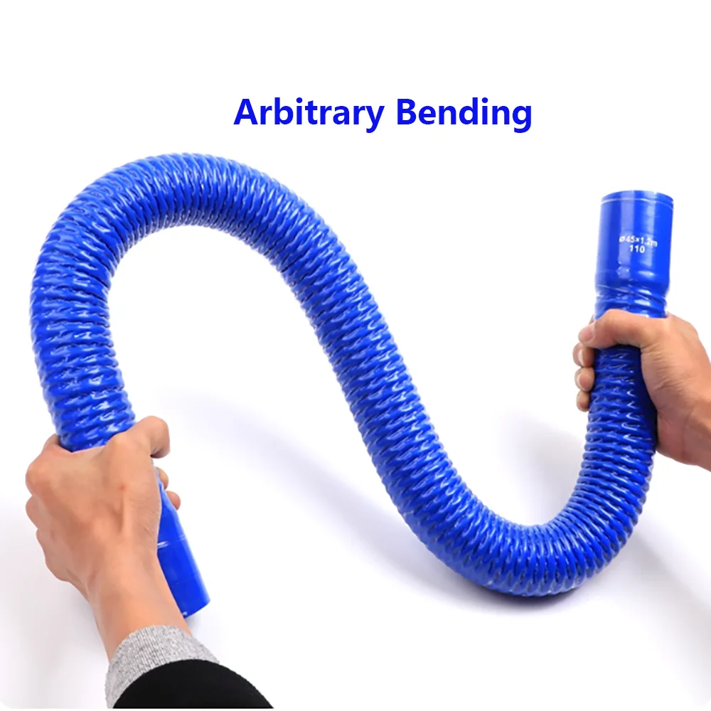 Blue Steel Wire Reinforced Silicone Hose 16-110mm ID 300-1000mm Length Automotive Radiator Air Inlet Connecting Tube