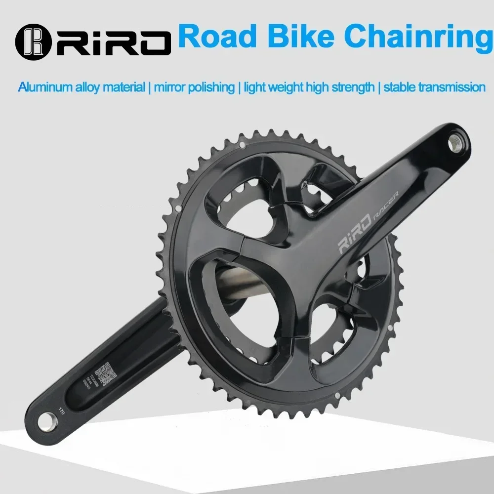 RIRO R9 Road Bike Intergrated Crankset 170mm 110BCD 50-34T Double Chainring 2*10/11/12S Sprockets Hollow Bicycle Chainwheel