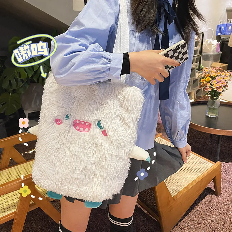 Shoulder Bag Women Bag for Women Personality Little Monster Plush Student Shoulder Bag Women Bag