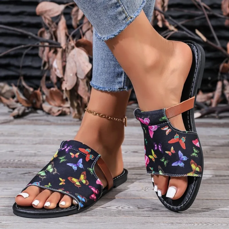 2024 EVA Flower Printed Slipper Womens Multicolor Bottom Shoes Summer Anti-slip Slippers Flat Flip Flops zapatos para mujeres image 6