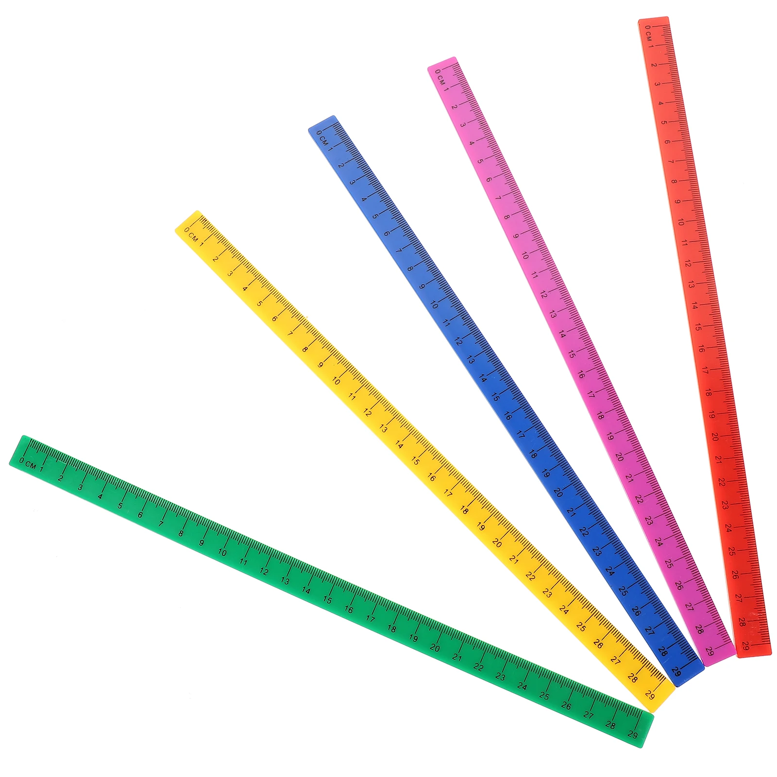 

5pcs Magnetic Scale Ruler 29cm Plastic Straight Measuring Tools Multifunctional Drawing Rulers for Students Artists Designers