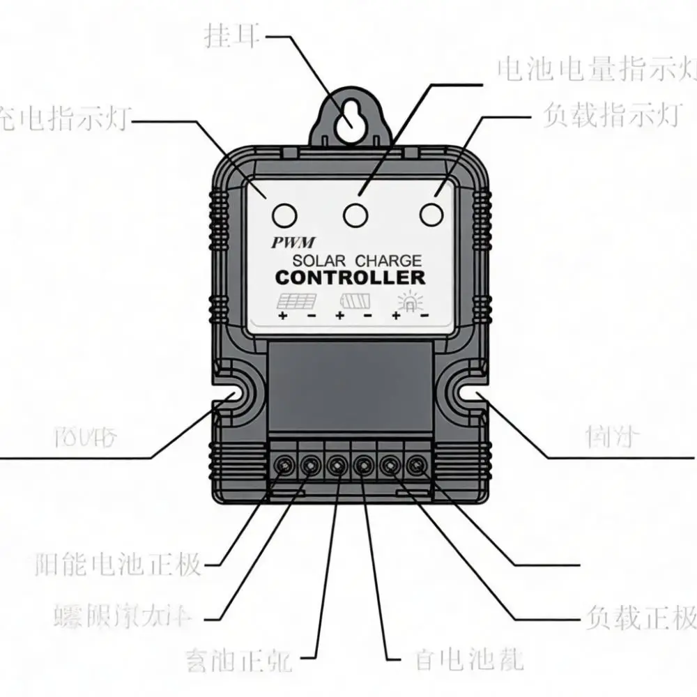Compact Solar Charge Controller 6V 12V Auto Sensing 3A 5A 10A Battery Regulator Protection Kit For Garden Street Light