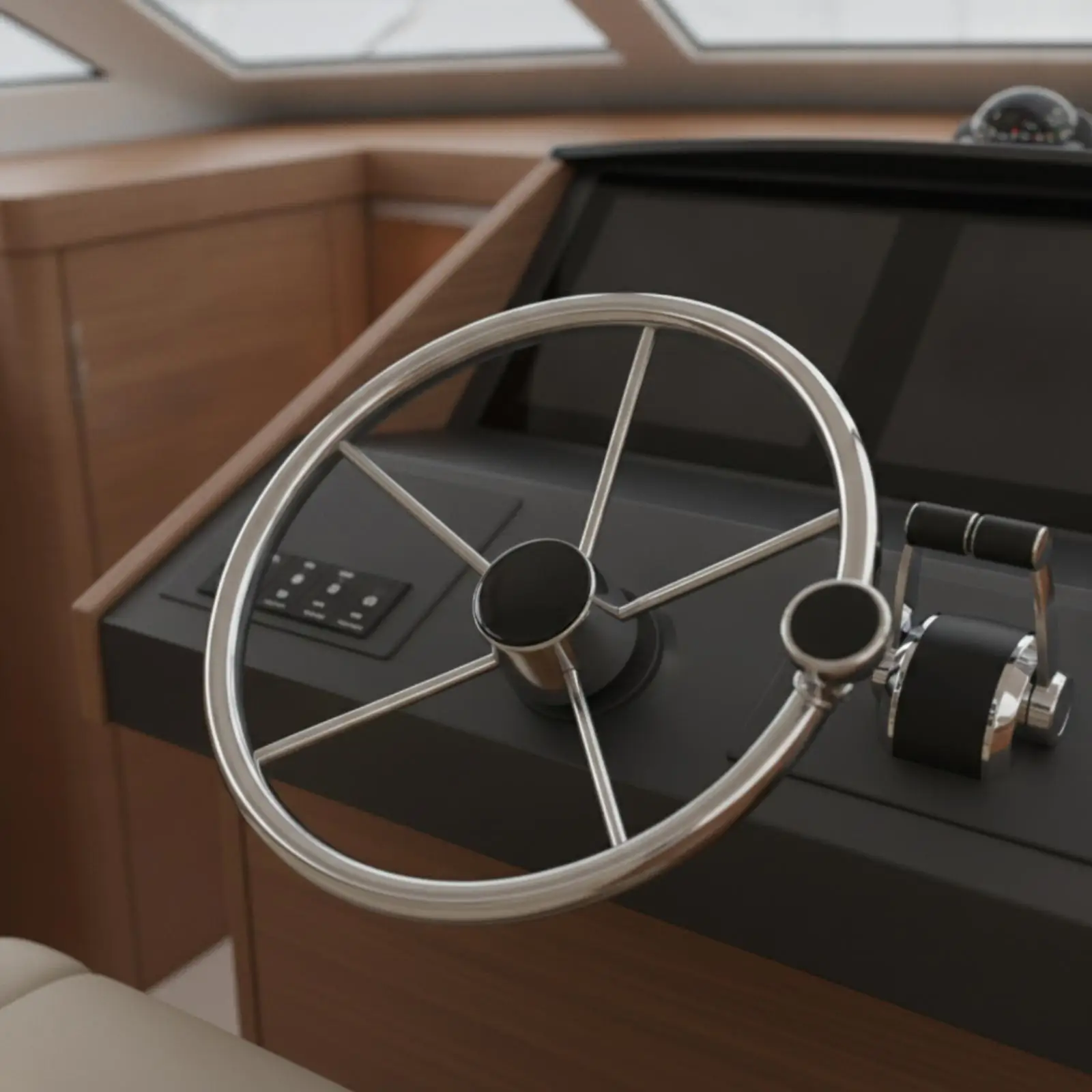 Marine Steering Wheel Corrosion-Resistant Boat Steering Wheel Built-in Long-Lasting for Boaters, Boats, Cockpit