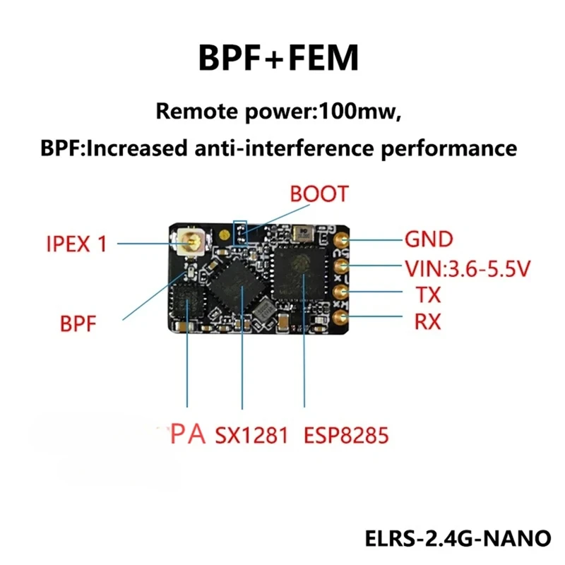 10PCS ELRS 2.4Ghz NANO Expresslrs Long Range ELRS Receiver For BETAFPV NANO 2400 RX For RC FPV Long Range Racing Drone